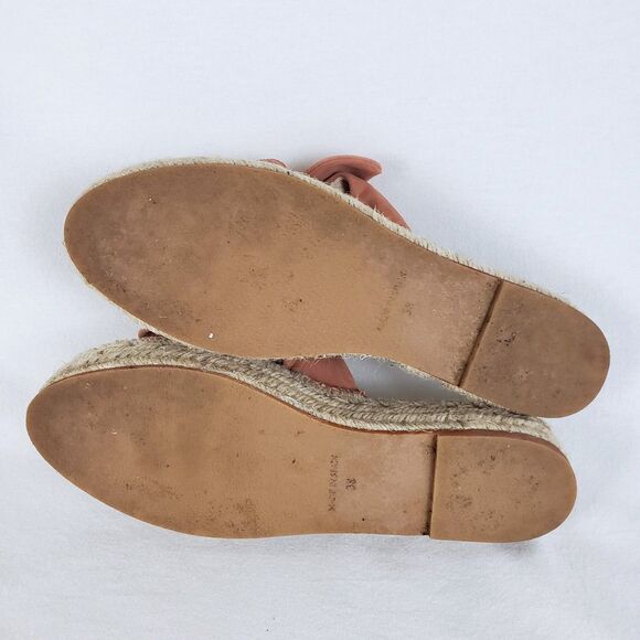 Loeffler Randall Espadrille Platform Slide Sandals Womens 38 Brown Suede Boho - Picture 7 of 12